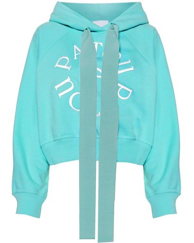 Patou Medallion Embroidered-logo Hoodie - Blue