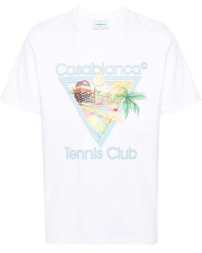 Casablanca Afro Cubism Tennis Club Cotton T-shirt - White