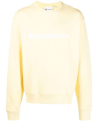 adidas Slogan-print Crew Neck Sweatshirt - Yellow