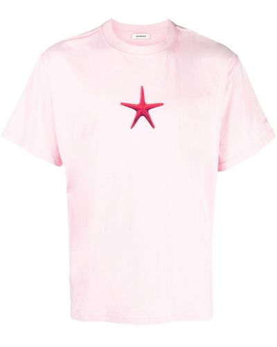 Sandro Starfish-print Cotton T-shirt - Pink