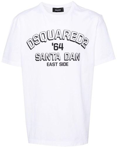 DSquared² T-Shirt mit Logo-Prägung - Weiß