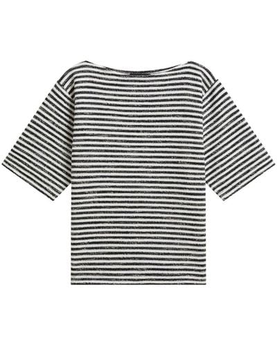 agnès b. Striped Knitted Top - Gray