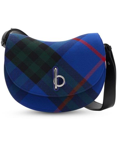 Burberry Rocking Horse checkered crossbody bag - Blu