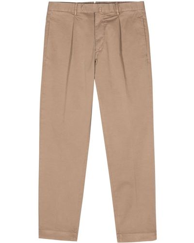 Dell'Oglio Pressed-crease Tapered-leg Pants - Natural