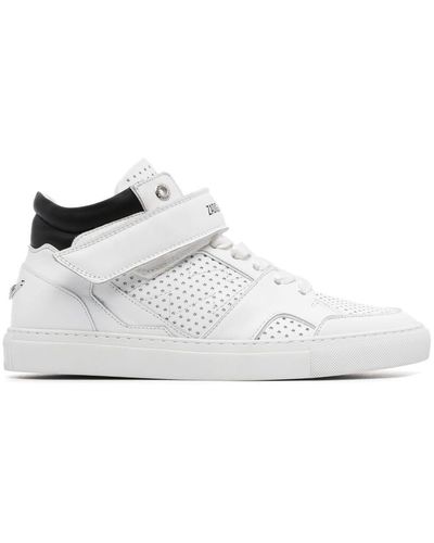 Zadig & Voltaire Zv1747 Mid Flash Leather High-top Trainers - White