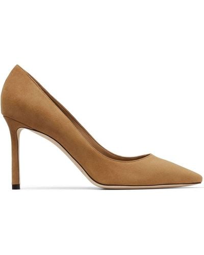 Jimmy Choo Romy 85mm Suede Court Shoes - Brown