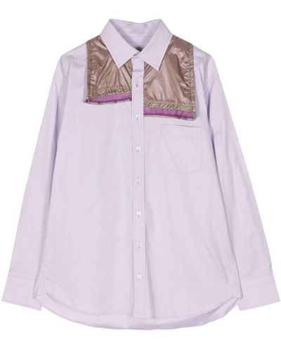 Kolor Layered-design Cotton Shirt - Purple