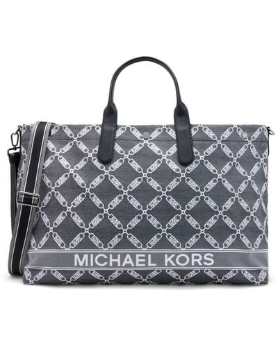 Michael Kors Hudson Jacquard Tote Bag - Gray
