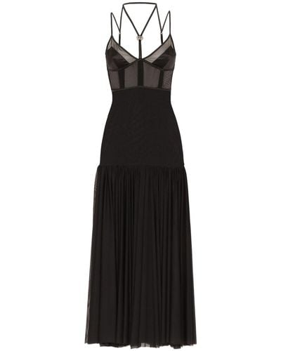 Dolce & Gabbana Midi-jurk Met Plakkaat - Zwart