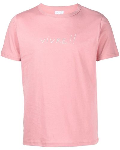 agnès b. Vivre Text-print T-shirt - Pink