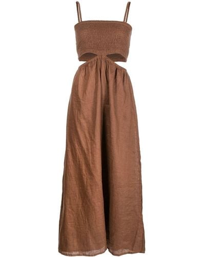 Faithfull The Brand Tayari Mid-length Dress - Brown