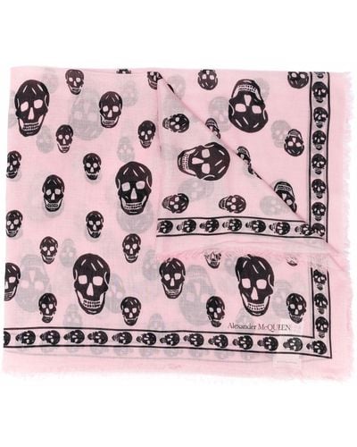 Alexander McQueen Skull Print Scarf - Pink