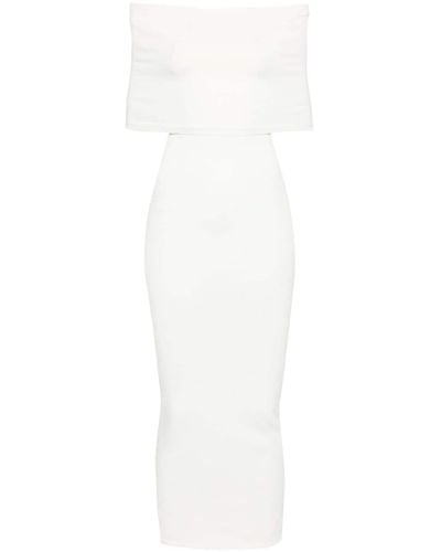 Wardrobe NYC Knitted Off-shoulder Maxi Dress - White