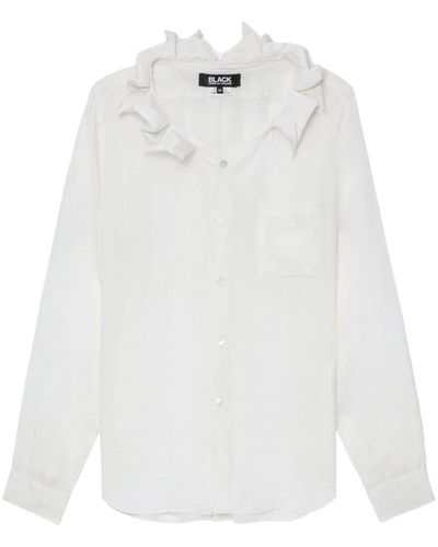 COMME DES GARÇON BLACK Transparent-design Long-sleeve Shirt - White
