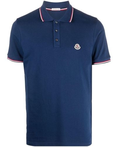 Moncler Logo-patch Polo Shirt - Blue