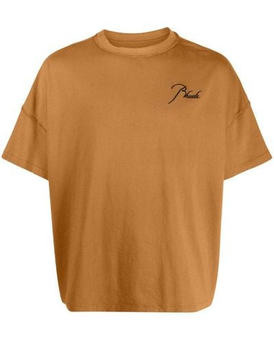 Rhude Camiseta con logo Reverse bordado - Marrón