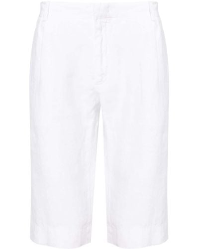 Malo Straight-leg Linen Shorts - White