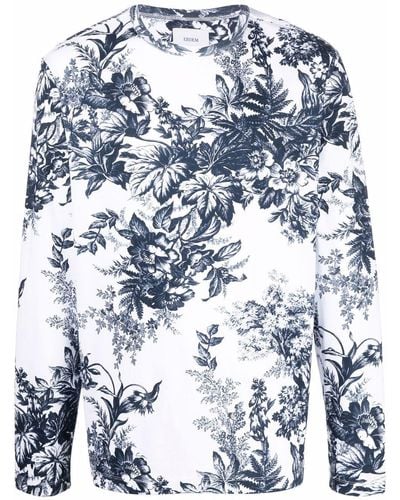 Erdem Langarmshirt mit Blumen-Print - Weiß