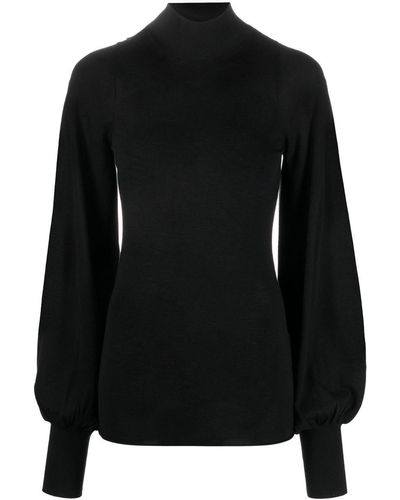 Sportmax High-neck Wool-silk Cardigan - Black