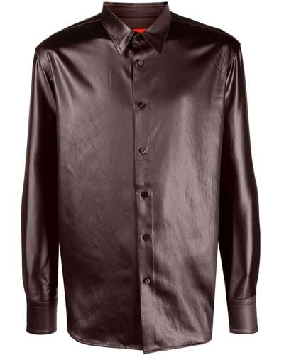 Eckhaus Latta Overhemd Met Metallic-effect - Bruin