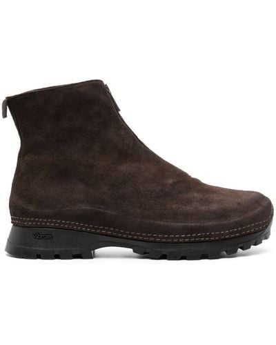 Guidi Round-toe Suede Boots - Brown