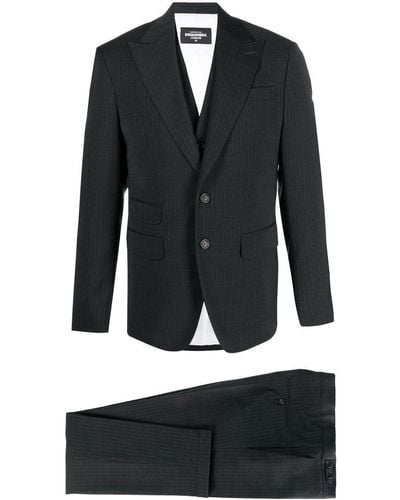 DSquared² Pinstripe-pattern Three-piece Suit - Black