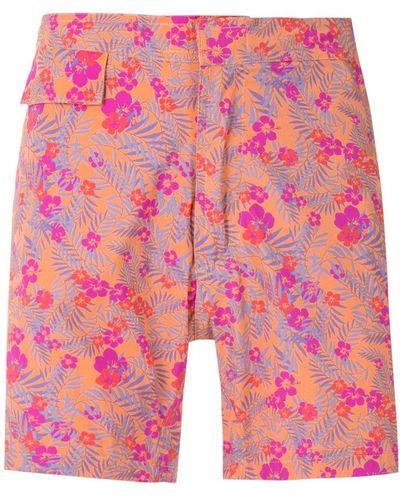 Amir Slama Floral Tactel Swim Shorts - Orange