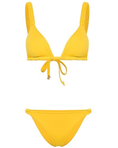 Fisico Bikini mit geflochtenen Trägern - Gelb