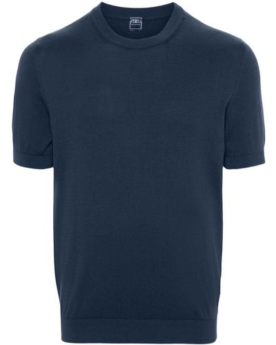 Fedeli Fein gestricktes T-Shirt - Blau