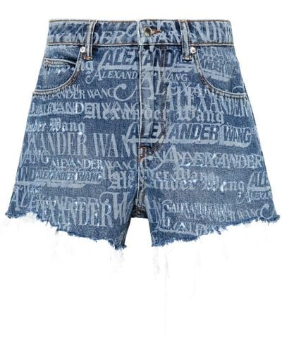 Alexander Wang Pantalones vaqueros cortos Bite con logo - Azul