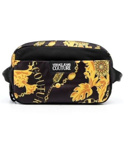 Versace Chain Couture Printed Wash Bag - Black