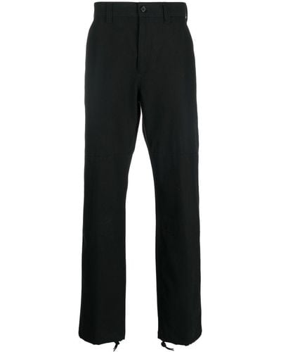 Alexander McQueen Pantalon en coton à lien de resserrage - Noir