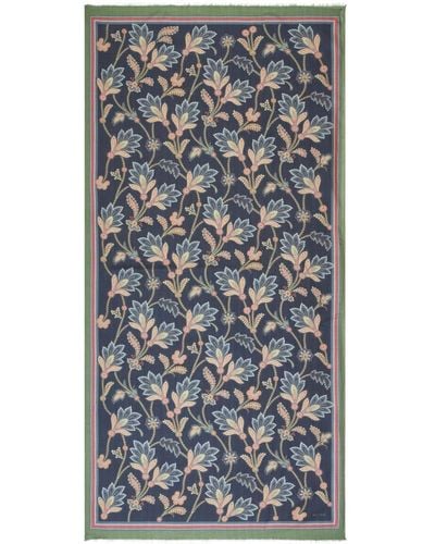 Etro Frayed floral-print scarf - Blau