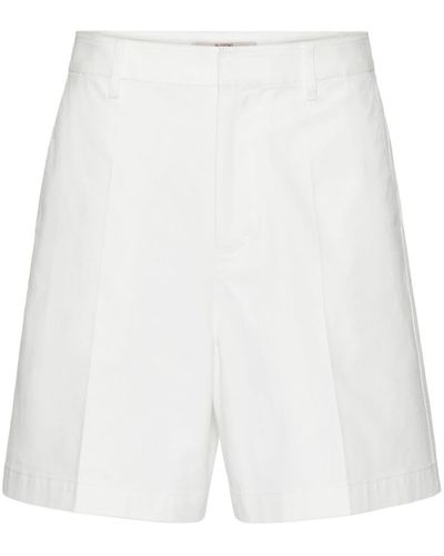 Valentino Garavani V-detail Canvas Bermuda Shorts - White