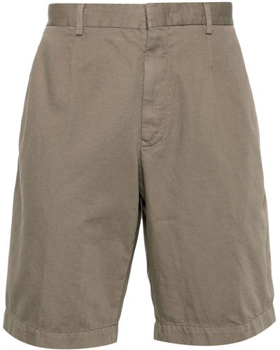 Zegna Cotton-blend Chino Shorts - Gray