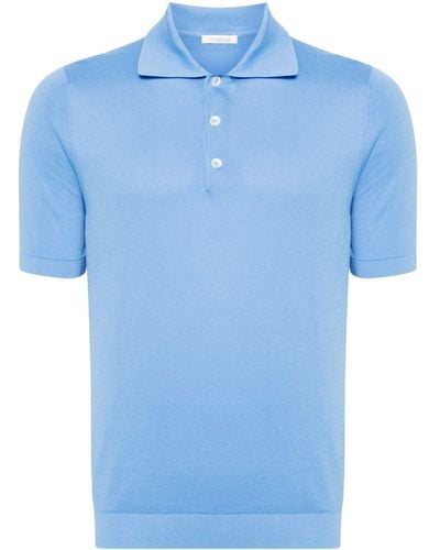 Malo Buttoned Cotton Polo Shirt - Blue