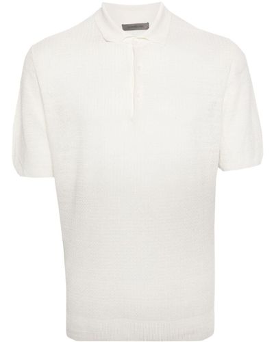 Corneliani Ribbed-knit Polo Shirt - White