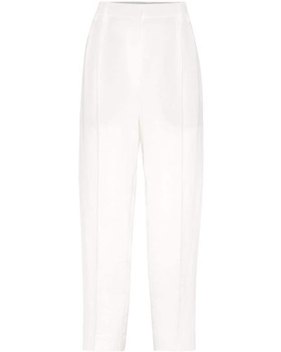 Brunello Cucinelli Pantalon court à taille haute - Blanc