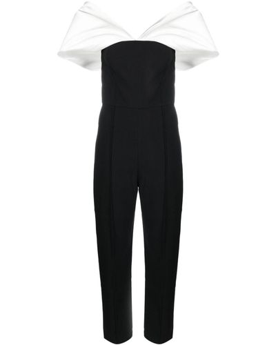 Solace London Schulterfreier Jumpsuit - Schwarz