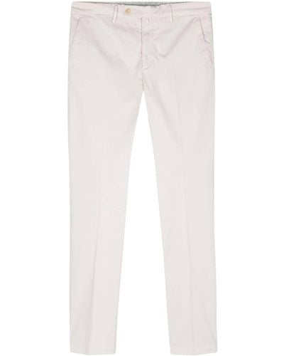 Luigi Borrelli Napoli Pantalones chinos de talle medio - Blanco