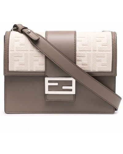 Fendi Flat Baguette Leather Messenger Bag - Multicolour