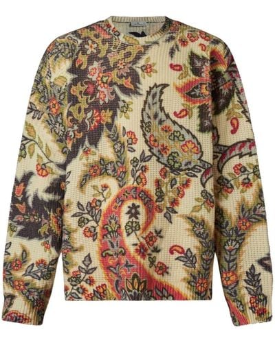 Etro Paisley Intarsia-knit Sweater - Natural