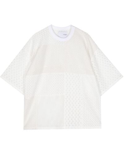 Yoshio Kubo T-shirt à empiècements en dentelle - Blanc
