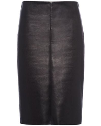 Prada Nappa-leather Pencil Skirt - Grey