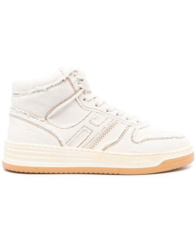 Hogan High-Top-Sneakers mit Kontrastnähten - Weiß