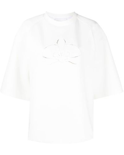 Genny Motif-embroidered T-shirt - White