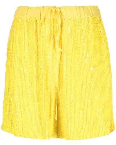 P.A.R.O.S.H. Pantalones cortos con lentejuelas - Amarillo