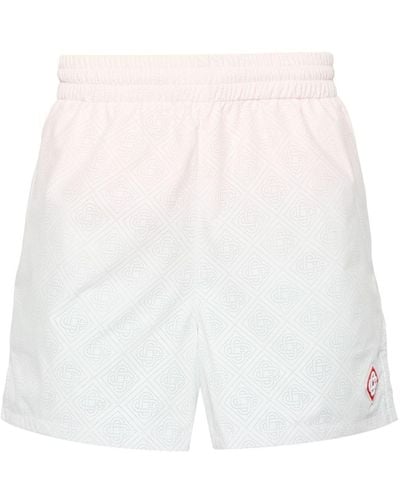 Casablancabrand Perforated-monogram Gradient Shorts - White