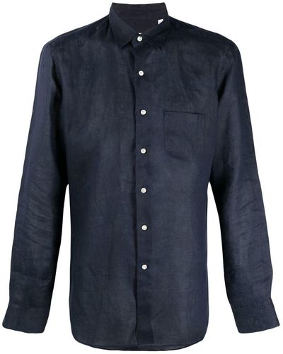 Peninsula Stromboli Long-sleeve Linen Shirt - Blue