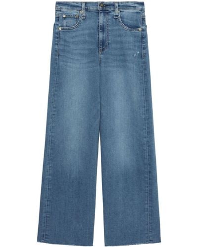 Rag & Bone Wide-Leg-Jeans mit hohem Bund - Blau